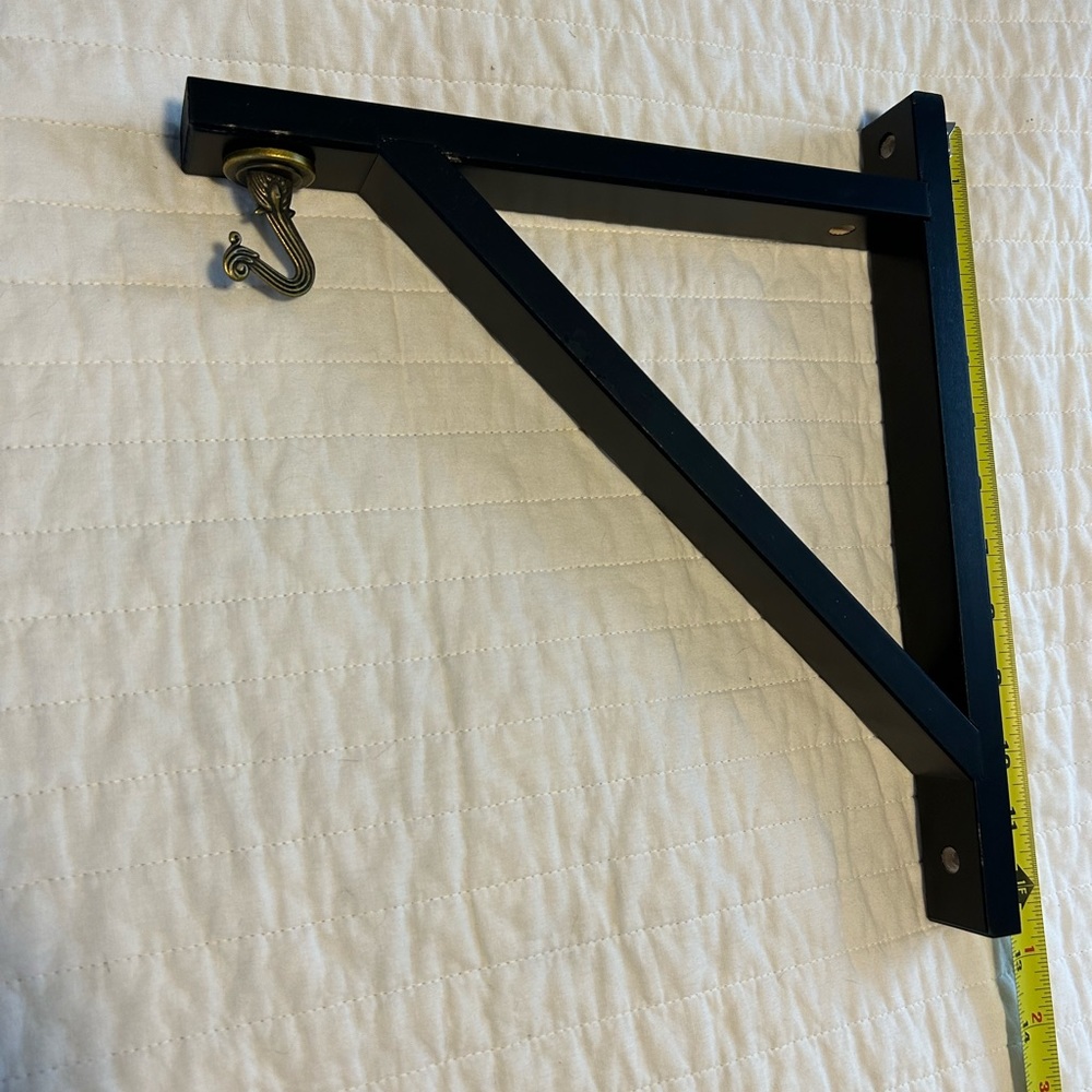 Plant wall mount hanging hook black wood metal bracket indoor basket home decor